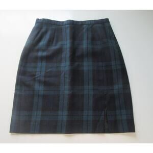 Alanni By Donny Brook 100% Wool Blue/Green Plaid Skirt Women 14  Made In Ukraine